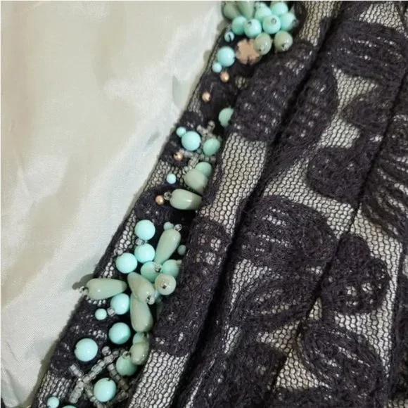 Nanette Lepore Lace Turquoise Beading Sheath Dress - Picture 5 of 9